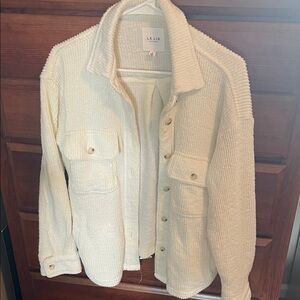 Le Lis Cream Bouclé Shacket Jacket